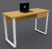 S.41i1 Slim Loop Leg Desk with a single drawer