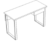 S.41i1 Slim Loop Leg Desk with a single drawer - Image 2