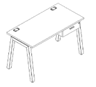 S41i1 Tapper Leg with Single drawer - Image 2